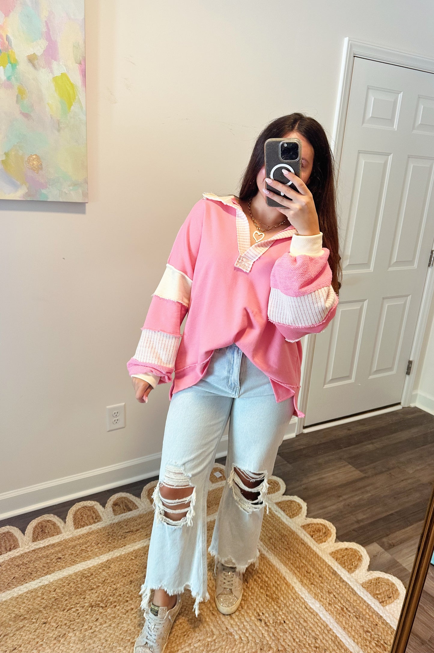 Bucket List Terry Blush Top