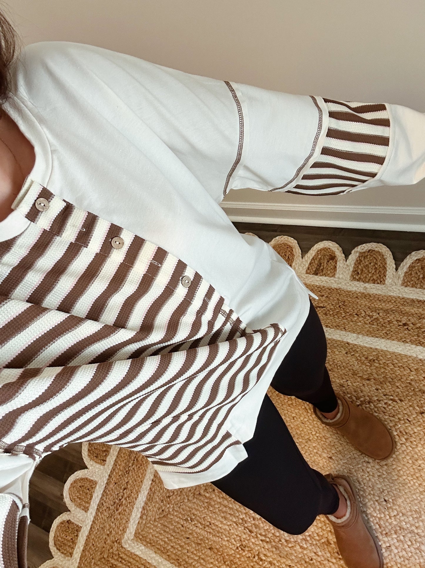 Mocha Color Block Top