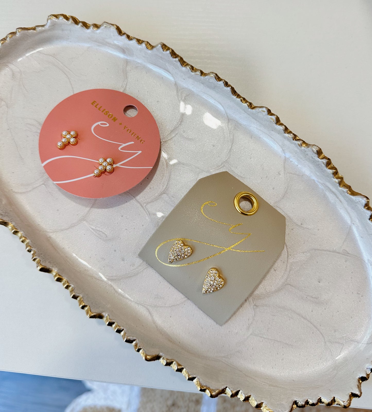 Pearl Cross Earrings