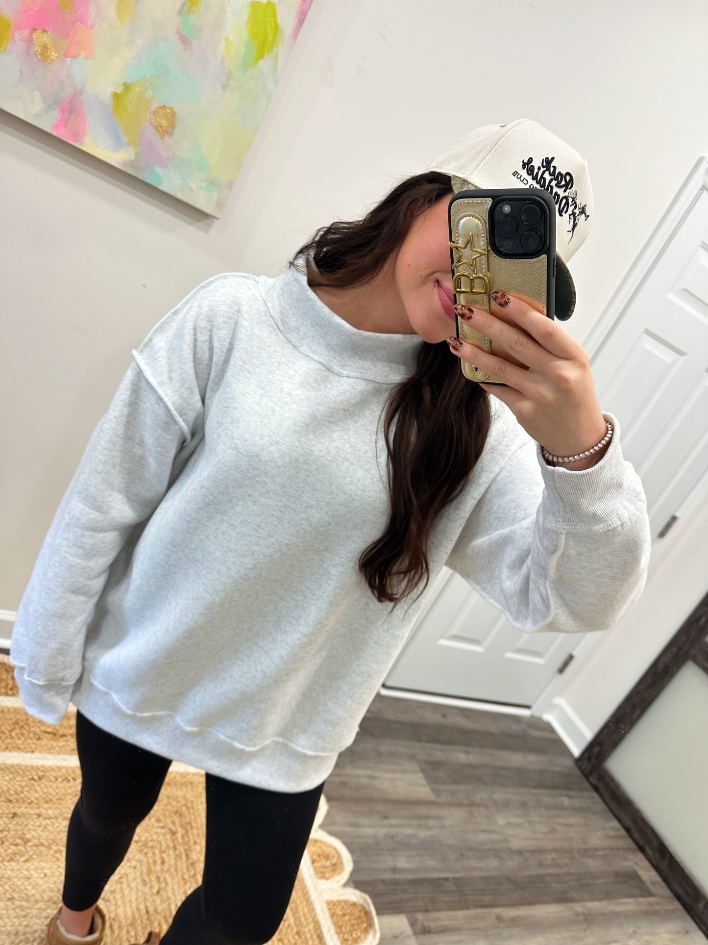 Coffee Run Mock Neck Sweatshirt