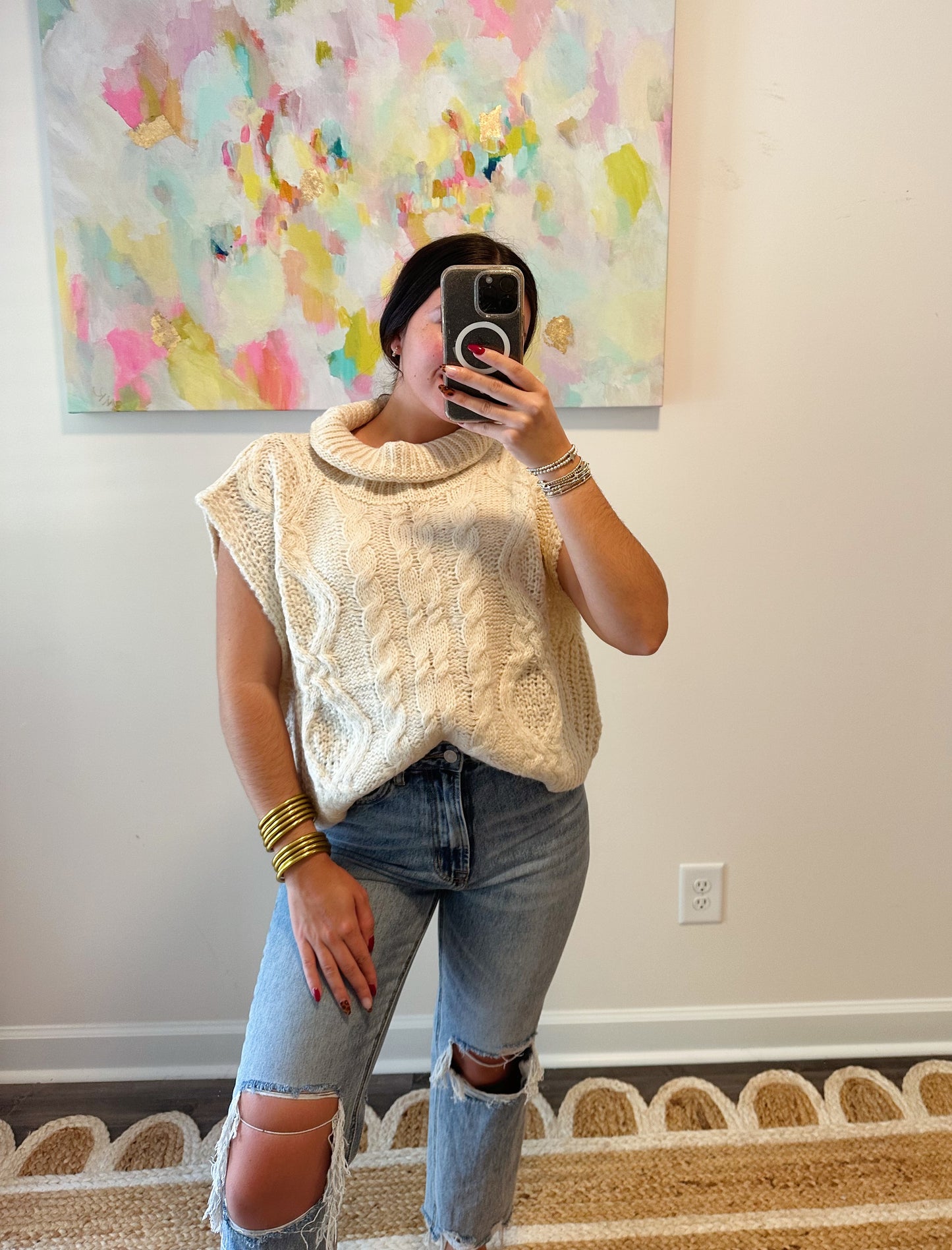 Vanilla Cable Knit Sweater