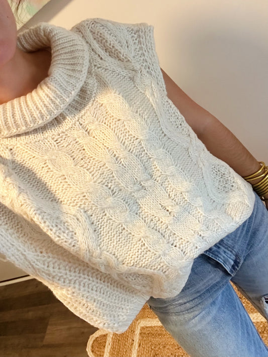 Vanilla Cable Knit Sweater