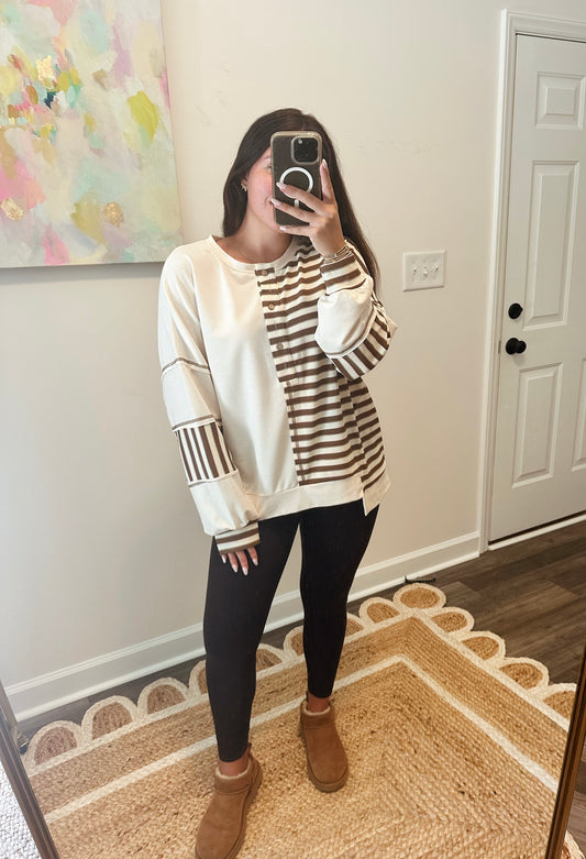 Mocha Color Block Top